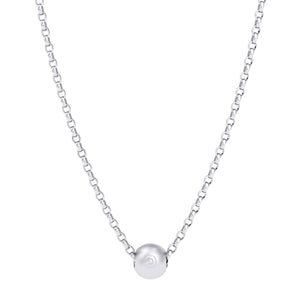 Sterling Silver Boob Charm Bead Pendant - 45cm chain