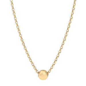9ct Gold Boob Charm Bead Pendant - 50cm chain