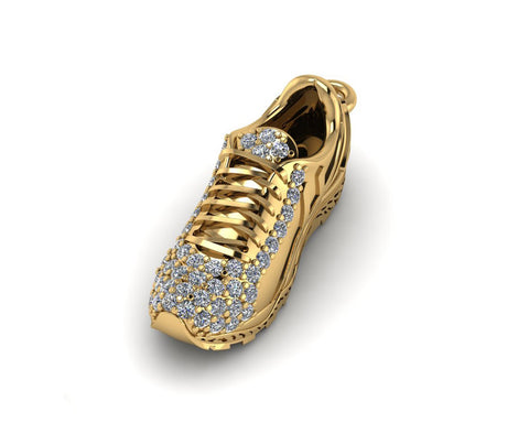 9ct Gold Diamond Set Running Shoe pendant/charm