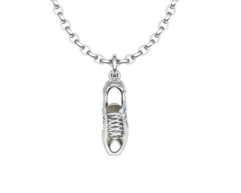 Sterling Silver Running Shoe Pendant on chain